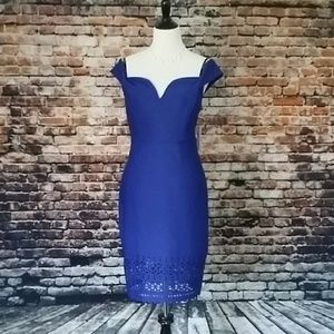 Bisou Bisou Royal Blue Off The Shoulder Dress